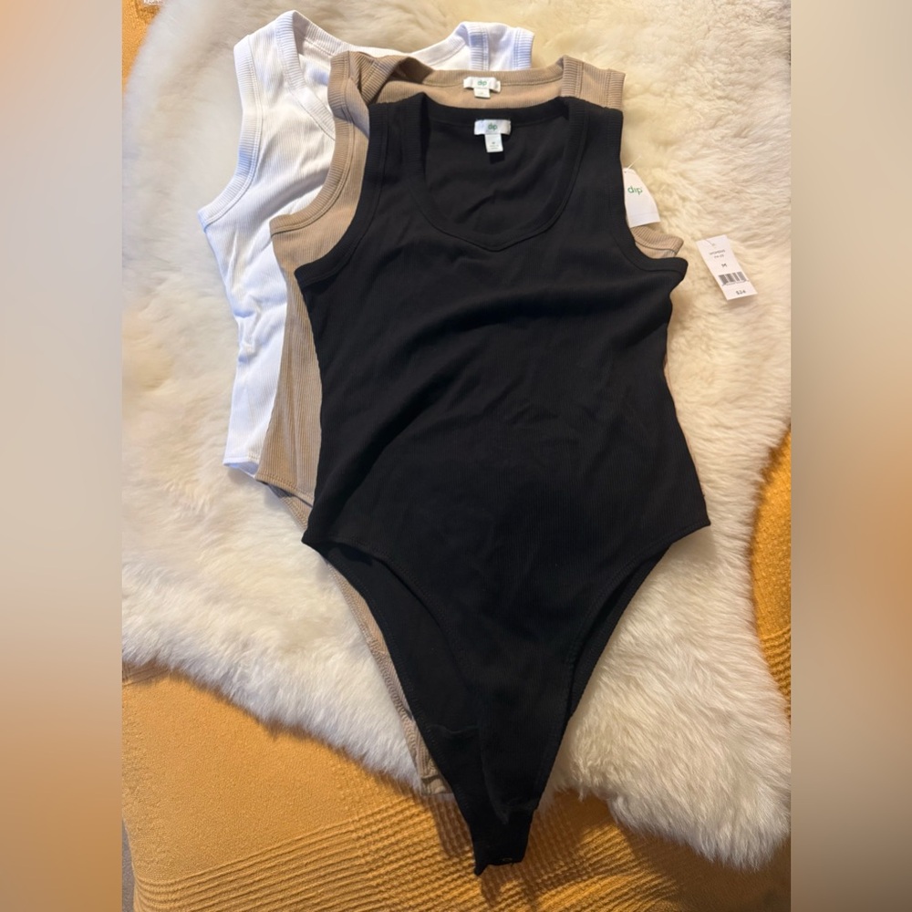dip Black, Tan, and White Bodysuit Trio